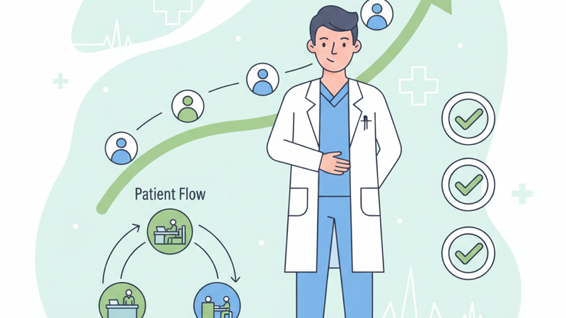 Ilustración de escalado de consulta médica manteniendo la calidad